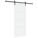 Libisev uks koos ukseseibi komplektiga valge 86x211 cm massiivne m&auml;nnipuit