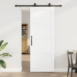 Liuguks valge ja must 78 x 211 cm tugev m&auml;nnipuit ja teras