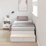 Voodi hoiukohaga raam valge 236.5 x 90 x 31.5 cm tehispuit