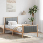 Voodiraam peatsiga Pruun ja helehall 75 x 190 cm M&auml;nnipuit