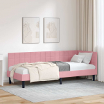 Nurga voodiraam peatsiga Roosa 80 cm x 200 cm Samet