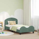 Laste voodiraam peatoega peaga Mere Roheline 90 x 190 cm Samet