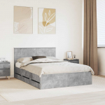 Voodiraam sahtliga peaga betoonhall 150 x 200 cm inseneripuit
