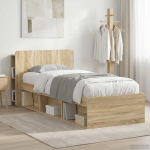 Voodiraam ladustamisega peaga Sonoma tamm 75 x 190 cm Tehispuit