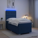 LED kastivoodiga madrats LED-ribadega Sinine 90 x 200 cm kangas