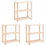 3-korruselised hoiuriiulid, 3 tk, 80x38x90 cm m&auml;nnipuit 150 kg