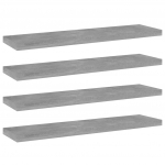 Riiuliplaadid 4 tk, betoonhall, 40x10x1,5 cm, puitlaastplaat