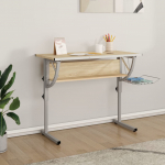 K&auml;sit&ouml;&ouml;laud, sonoma tamm ja hall 110x53x(58&ndash;87) cm puit, teras