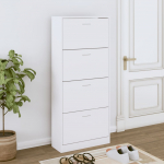 Jalatsikapp, valge, 63 x 24 x 147 cm, tehispuit