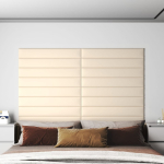 Seinapaneelid 12 tk, kreemjas, 90 x 15 cm, samet, 1,62 m&sup2;