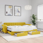 Diivanvoodi v&auml;ljat&otilde;mmatava osaga, kollane, 80x200 cm, samet