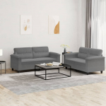 2-osaline diivanikomplekt patjadega, tumehall, mikrofiiber
