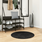 Vaip huarte, l&uuml;hikese narmaga, pestav, must, &oslash; 80 cm