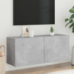 Seinale kinnitatav telerikapp, betoonhall, 100 x 30 x 41 cm