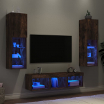 5-osaline telerikappide komplekt LED-tuledega, suitsutatud tamm