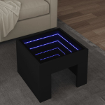 Diivanilaud LED-tuledega, must, 40 x 40 x 30cm