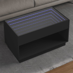 Diivanilaud LED-tuledega, must, 90x50x50cm