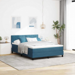Vedrudega voodi madratsiga peaga tumesinine 140 x 200 cm kangas
