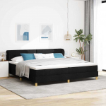 Vedrumadratsiga voodiraam kreemjas 90x200 cm peaga must