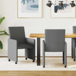 Ratastega S&ouml;&ouml;gi-toolid 2 tk Tumehall 57 x 66 x 94 cm kangas