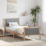 Voodiraam peatsiga Pruun ja helehall 80 x 200 cm M&auml;nnipuit