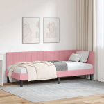 Nurga voodiraam peatsiga Roosa 80 cm x 200 cm Samet