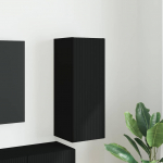 TV Seina Kapp Seinale kinnitatav Must 30 x 31 x 80 cm Tehispuit