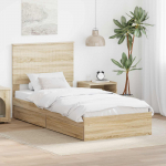 Laos voodi peaga sahtliga Sonoma tamm 90 x 190 cm Tehispuit