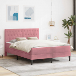 Voodiraam madratsiga peaga Roosa 140 x 190 cm Samet