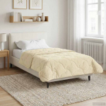 Talve tek cream 155 x 220 cm Mikrokiud ja Teddy villa