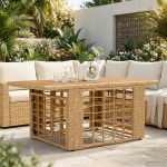Aialaud Naturaalne 100 x 55 x 37 cm PE Rattan ja Klaas