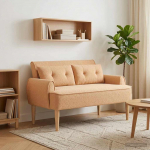 Nurgadiivan nuppude &auml;sitlusega Beež 117 x 67 x 77 cm Boucl&eacute;
