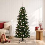 Kunstkuusk koos j&otilde;ulukuuliga 120 cm 150 LED-i Soe valge