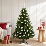 Tehisj&otilde;ulukuusk koos kaunistustega 120 cm 150 LED-i Soe valge