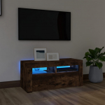 Telerialus LED-tuledega, suitsutatud tamm, 90 x 35 x 40 cm