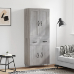K&otilde;rge kapp, hall sonoma tamm, 69,5 x 34 x 180 cm, tehispuit