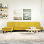 L-KUJULINE DIIVANVOODI, KOLLANE, 255 X 140 X 70 CM, SAMET