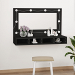 Peegelkapp LEDiga, must, 90 x 31,5 x 62 cm