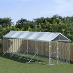 Katusega koeraaedik, h&otilde;bedane, 2x10x2,5 m, tsingitud teras