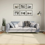 Vaip "huarte", l&uuml;hikese narmaga, pestav, kreemjas, 200x200 cm