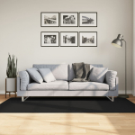 Vaip "huarte", l&uuml;hikese narmaga, pestav, must, 100 x 200 cm