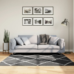 K&otilde;rge narmaga shaggy vaip "pamplona", must/kreemjas 160x160 cm