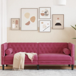3-KOHALINE CHESTERFIELD DIIVAN RULLPATJADEGA VEINIPUNANE SAMET