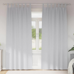 Kardinad r&otilde;ngastega 2 tk kahvatu hall 260 x 140 cm pol&uuml;ester