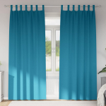 Kardinad r&otilde;ngastega 2 tk t&uuml;rkiis 260 x 140 cm pol&uuml;ester