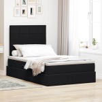 Voodi hoiukohaga ja madratsiga peaga Must 120 x 190 cm Samet