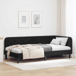 Nurga voodiraam Must 100 x 200 cm Samet