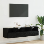 TV Seinakapid 2 pcs Must tamm 60 x 30 x 30 cm Tehispuit