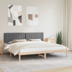 Voodiraam Pehme Peatoega Tumehall 200 x 200 cm Tahke m&auml;nd