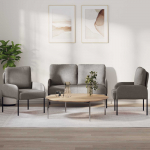 Diivanikomplektid 3 tk Pruunikashall 115 x 56 x 80 cm Vineer